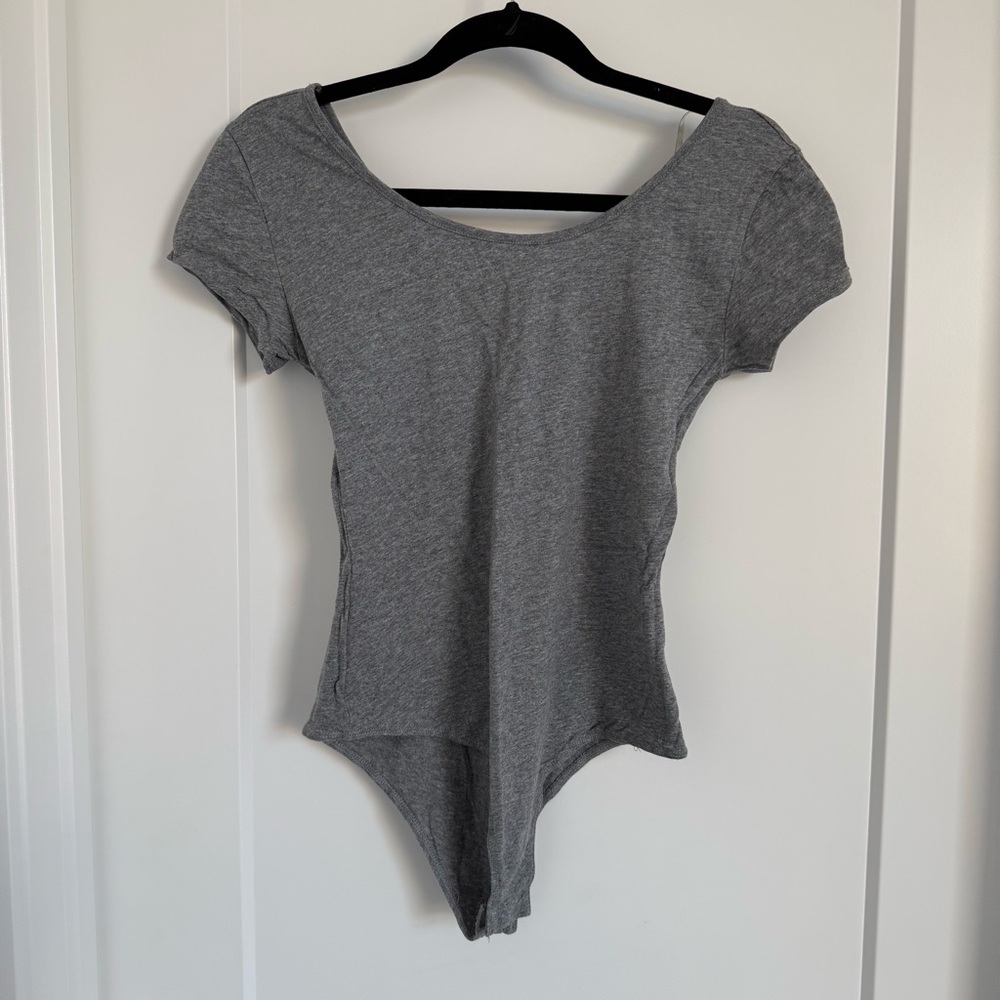 Active Basic Charcoal Women's Bodysuit Top